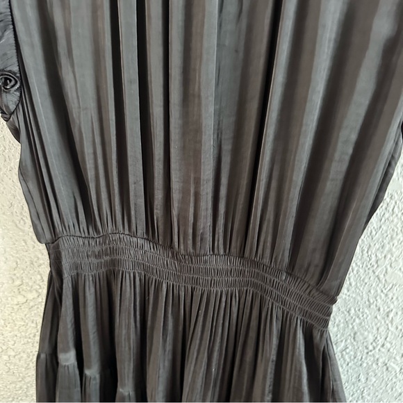 Steve Madden Black Ruffle Sleeve Pleated Mini Dress | Smocked Waist | Size M - Picture 6 of 11